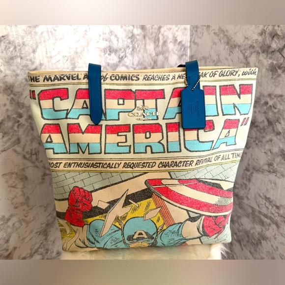 Coach x Marvel Tote With Captain America SOLD OUT - Picture 1 of 10